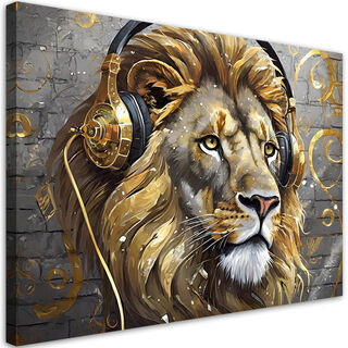 Leinwandbild, Musik-Löwen-Tiere