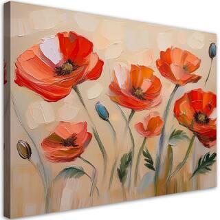 Leinwandbild, Blumen Mohn Natur