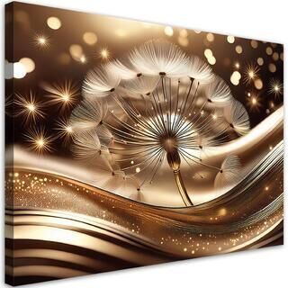 Leinwandbild, Goldglamour, Löwenzahnuhr
