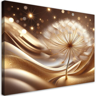 Leinwandbild, Blumen, goldener Glamour