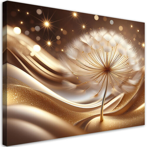 Leinwandbild, Blumen, goldener Glamour