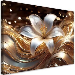 Leinwandbild, Goldene Lilienblume