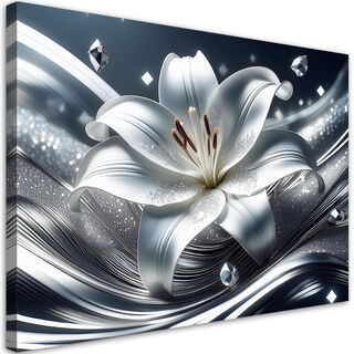 Leinwandbild, Silberne Lilienblume