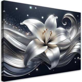 Leinwandbild, Natursilberne Blume