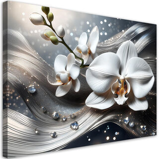 Leinwandbild, 3D-Orchideen-Abstraktion
