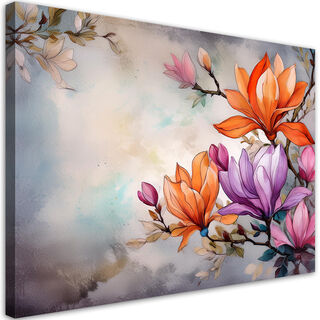 Leinwandbild, Aquarell-Abstraktionsblume