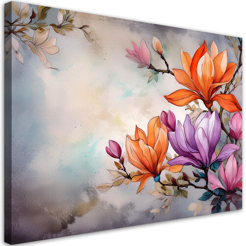 Leinwandbild, Aquarell-Abstraktionsblume