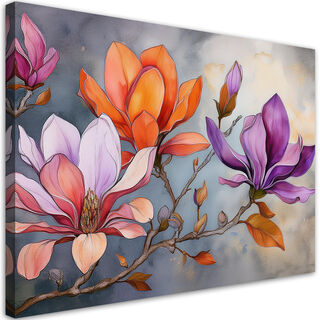 Leinwandbild, Natur-Aquarell-Blume