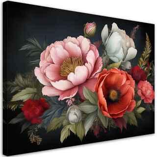 Leinwandbild, Blumenstrauß farbig