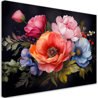 Leinwandbild, Farbige Blumen