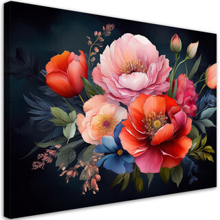 Leinwandbild, Farbige Blumenpflanzen