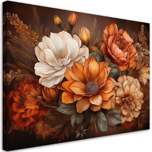 Leinwandbild, Naturlaubblumen Botanicals