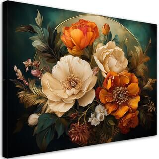 Leinwandbild, Blumen Laub der Natur Botanica