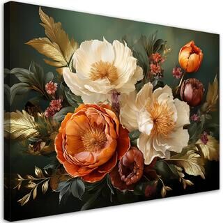 Leinwandbild, Blumen Laub der Natur Botanica