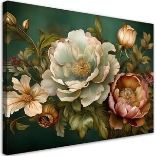 Leinwandbild, Naturlaubblumen Botanicals