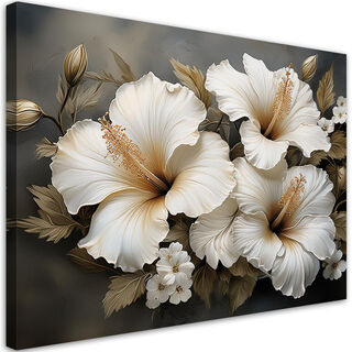 Leinwandbild, Weiße Blumennatur