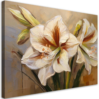 Leinwandbild, Weiß bemalte Blume