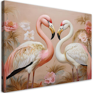 Leinwandbild, Flamingos Tiere lieben