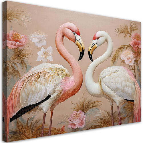Leinwandbild, Flamingos Tiere lieben