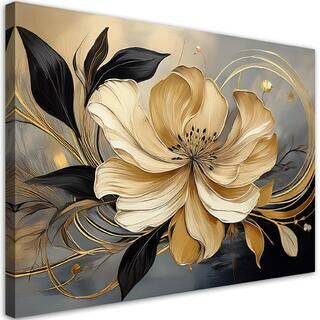 Leinwandbild, Beige Blume abstrakt