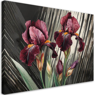 Leinwandbild, Rote Blumen-Abstraktion