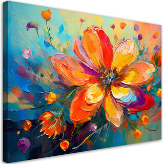 Leinwandbild, Farbige Blumen Abstraktion