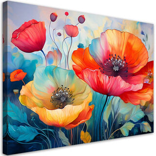 Leinwandbild, Blumen Mohn Abstraktion