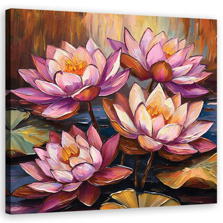 Leinwandbild, Seerosen-Blumen-Natur