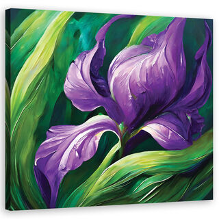 Leinwandbild, Iris bemalte Blumen