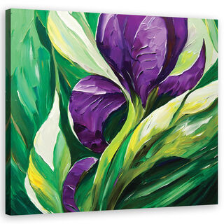 Leinwandbild, Lila bemalte Blumen