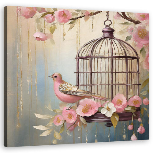Leinwandbild, Shabby Chic, Vogel