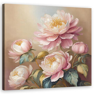 Leinwandbild, Blumen, Pfingstrose, Vintage