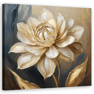 Leinwandbild, Goldene Glamourblumen