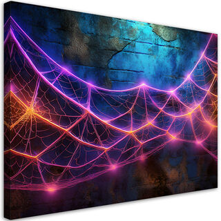Leinwandbild, Spinnennetz-Neonfarbe