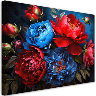 Leinwandbild, Pfingstrosen-Tulpenblüten