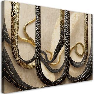 Leinwandbild, Schlangenleder-Goldtextur