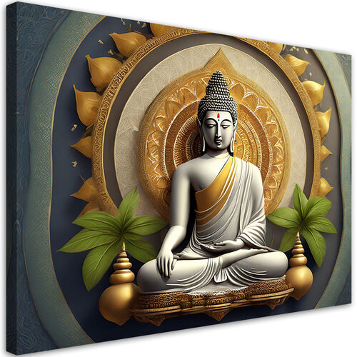 Leinwandbild, Zen-Buddha-Statue
