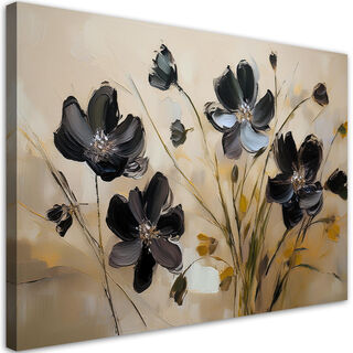 Leinwandbild, Bemalte Mohnblumen
