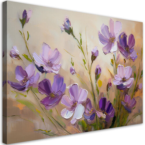 Leinwandbild, Blumen Lila Pflanzen Natur