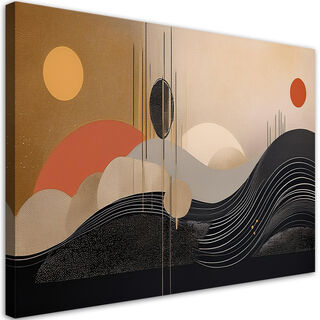 Leinwandbild, Kreise Linien geometrische Abstraktion
