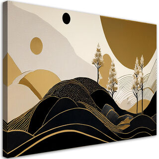 Leinwandbild, Landschaftsabstraktion Glamour Gold