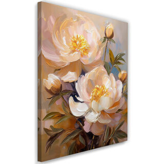 Leinwandbild, Pfingstrose bemalte Blume