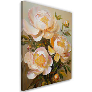 Leinwandbild, Pfingstrose bemalte Blumennatur