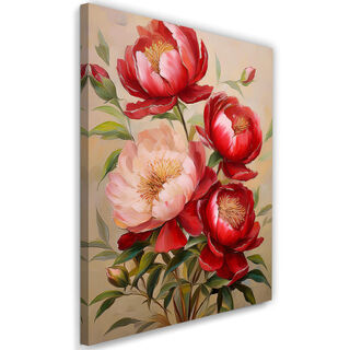 Leinwandbild, Blumen Rote Pfingstrosen Botanica