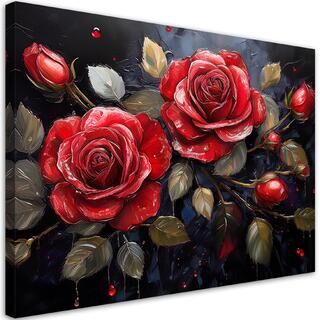 Leinwandbild, Rosenblütenrot