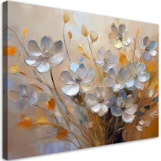 Leinwandbild, Bemalter Blumenstrauß