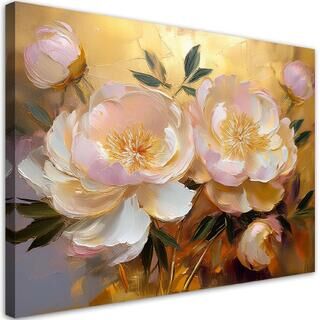 Leinwandbild, Pfingstrose bemalte Blume