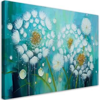Leinwandbild, Gebläsepflanzen Blumen Türkis