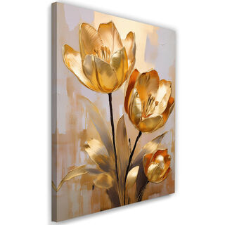 Leinwandbild, Goldener Tulpen-Glamour
