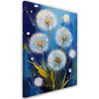 Leinwandbild, Gebläseblumen blau lackiert